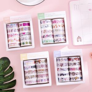 10 rollos de cintas adhesivas Kawaii Washi Tape Donuts dibujos animados enmascarar DIY envoltura decorativa patrón artesanal para decoraciones de tarjetas artísticas 2016