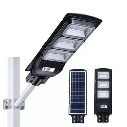 Lámpara de calle solar LED integrada 30W 60W 90W Sensor de radar de radar Tiempo de iluminación al aire libre y control remoto IP67 luces de pared de jardín impermeables