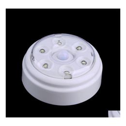 2016 Luces del sensor 6 LED Inalámbrico Infrarrojo Pir Detector de movimiento Batería Powered Puerta Luz de pared Lámpara Gota Entrega Iluminación Interior Dhxrh