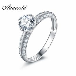 2016 Brillant SONA Round Cut Anneau Pour Les Femmes En Gros De Mariage Cadeaux De Fiançailles 100% Solide 925 Bague En Argent Sterling Synthétique nscd Y200106