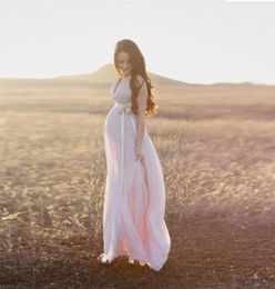 2016 eenvoudige chiffon vneck avondjurken voor zwangere dames mouwloze trajes limito's kraamslange prom jurk feest formele jurk51199444