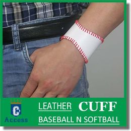 2017 softball baseball bracelet manchette couture cuir