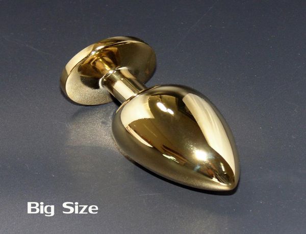 2016 en acier inoxydable Golden Butt Plug Adult Products Metal Anal Toys9792564