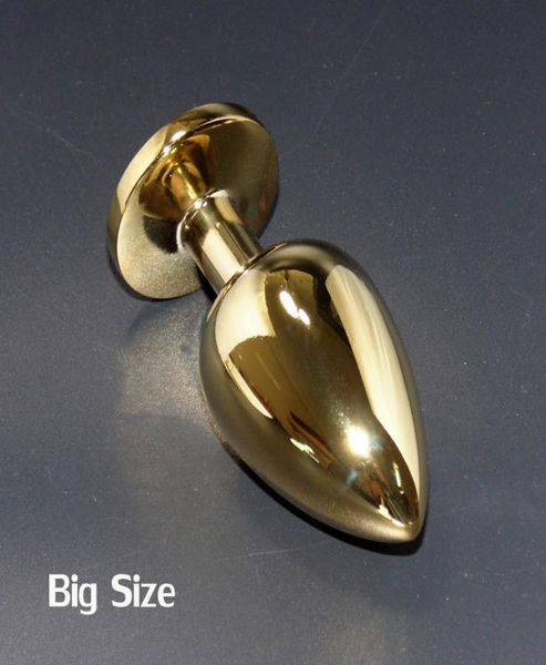 2016 en acier inoxydable Golden Butt Plug Adult Products Metal Anal Toys7881218