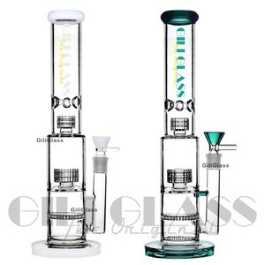 Bongs en nid d'abeille Bong en verre 3 couches Perc Pipe à eau Double matrice percolateur tuyaux en verre Hady plates-formes pétrolières avec cendrier Quartz Banger