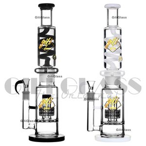 15.5 pulgadas pipas de agua Double Matrix Perc Glycerin Freezable Coil Tube bong tubería de agua de vidrio construir un burbujeador fumar embriagador Oil Dab Rig Condenser Coil