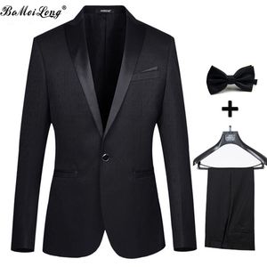 2021 Bruiloft pakken voor man mode smoking tackcoat mannen pak met broek Mannelijke bruidegom jas + broek + stropdas
