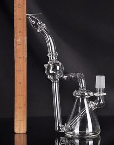 Cyclone Helix Glass Bong Double recyclage Brochette Bubber Bubber Tuyau d'eau Concentré Plateaux en verre très robuste 14,4 mm