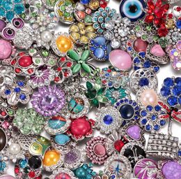 2017 0 Todo 50pcslot Estilos Increíbles RhinestoneOpalNatural Piedra Botones de Metal 18mm botón a presión Joyería para Snap Jewelry1644941