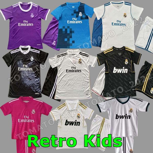 2017 2018 Kids Real Madrids Benzema Ronaldo Retro Kid Kit Soccer Jerseys Guti 11 12 13 14 15 16 17 18 Zidane Raul Vin Jr Carlos Seedorf Sergio Ramos