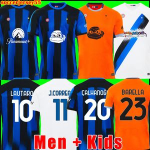 LUKAKU maillots de football 22 23 BARELLA VIDAL LAUTARO ERIKSEN INTERS DZEKO CORREA AWAY THIRD MILANS UNIFORMS TOPs maillot de foot 2022 2023 kit hommes enfants enfant de la