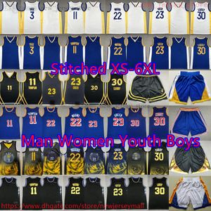 Custom S-6XL Basketball 30 Stephen Curry Jersey 2024 New City 3 Chris Paul 11 Klay Thompson 22 Andrew Wiggins 23 Draymond Green Jerseys Blanc Bleu Rétro Rose City Chemises