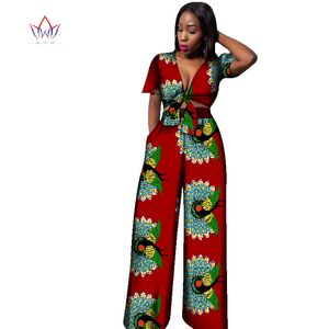 2019 costume en coton imprimé africain femme grande taille 2 pièces pantalons et haut courts ensemble africain traditionnel Dashiki vêtements BRW WY1861