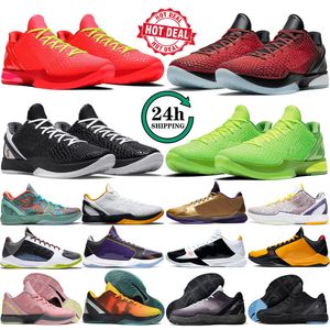 Zapatos de baloncesto Mamba Protro Grinch Hombres Zapatillas de deporte Negro Púrpura Bred Hall of Fame Mambacita Del Sol Think Pink Hombres Deportes al aire libre Entrenadores