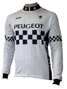 Maillot de cyclisme Peugeot blanc pour hommes, vêtements d'exercice de vélo, chemises à mèche fine, manches longues, 2XS-6XL, automne 2024