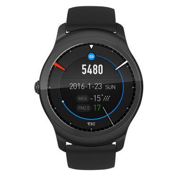 Meilleure vente 1.2 GHZ dual-core cpu MT2601 rond oled ticwatch 2 smartwatch téléphone montre-bracelet saat horloge support gps wifi pk kw88