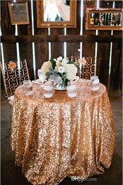 2017 bling rose gouden pailletten ronde tafelkleed tuin bruiloft bruiloft decoraties zilveren roze champagne glitter stof lovertjes