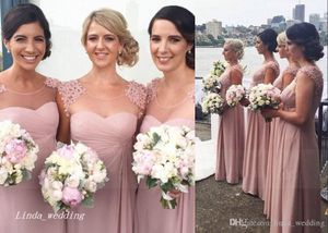 2019 blozen roze bruidsmeisje jurk nieuwe stoffige roos vloer lengte lange land bruids feestjurk plus size vestido de festa de casamento