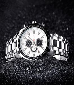 Merk Curren Luxury Vol roestvrijstalen horloge Men Business Casual Quartz Horloges Militaire polshorloge Waterdichte Relogio Nieuw 2509376