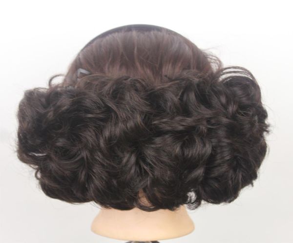 2017 Chignon Couverture Postiche Bouclés Gros Chignons Style De Cheveux Chignon Avec Peigne Clip En Extensions De Queue De Cheval De Mariée Élastique Net Cheveux Pad5876851