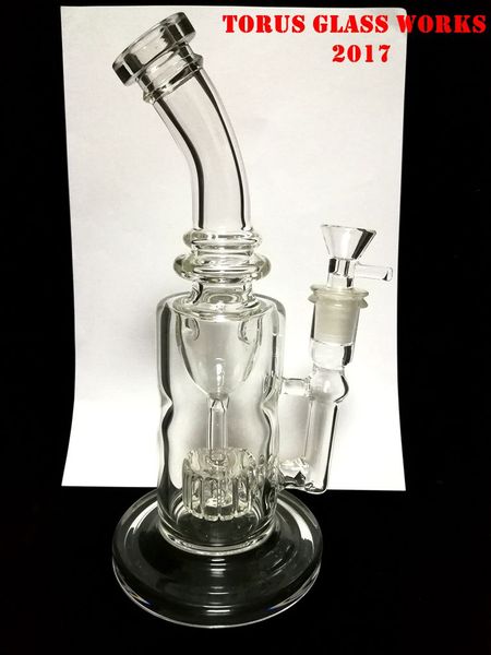 2017 californie cadeau de noël torus bangs en verre incycler plates-formes pétrolières dab rig fumer conduites d'eau mères logo en option 14.4mm joint narguilés