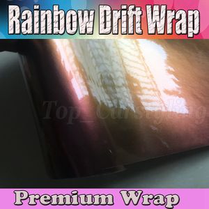 Chameleon Gloss Rainbow Drift Car Wrap avec bulle d'air sans / libération Couvrant le style Flip Flop Shift Foil 1.52x20m 45x67ft rouleau