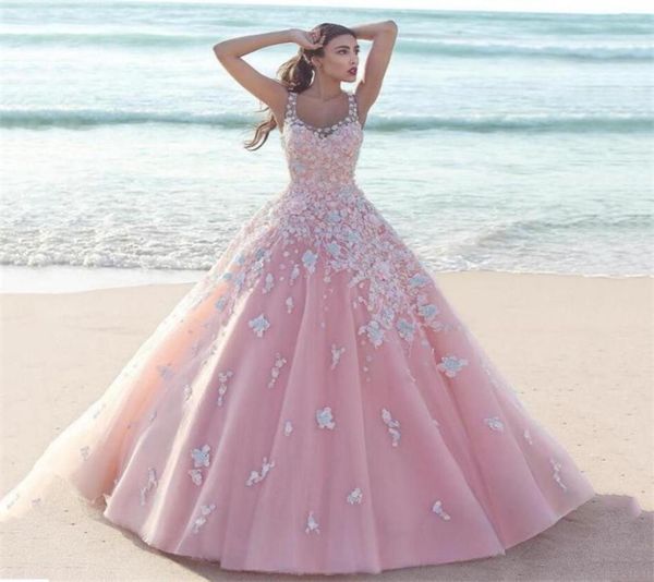 2017 Vestidos de quinceanera rosa rosa barato Vestido de 15 Anos Azul Pink Quincener Vestidos con apliques dulces dieciséis vestidos8385098