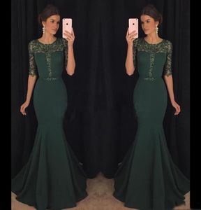 2017 Robes de soirée vertes noires 2017 Kaftan Abaya Middle East Saudi Arabie Indian Dame Robes de bal Sirène Robe pour Party Wear P3653516