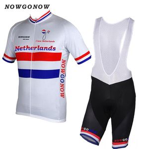 2017 Radtrikot-Bekleidung Niederländische Nationalmannschaft Niederlande Fahrradbekleidung Fahrradprofi Reiten MTB Bergstraßenbekleidung NOWGONOW Trägerhose 323V