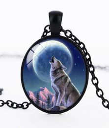 2017 diy mannen diy glas wolf choker sieraden viking wolfish glas po cabochon ketting Zilver vintage paard kunst hanger acc4439645