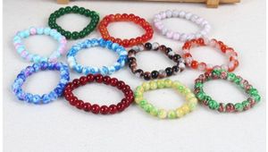 2017 Élastique Verre imitation agate Pierre Bracelet Bracelets femmes hommes Bijoux bracelets tibétain Perlé bracelet Cadeau donnant 11 couleur