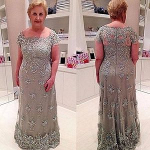 2019 elegante moeder van de bruid jurken kant applique moeder bruidegom jurk vintage plus size avond gastjurken voor bruiloften