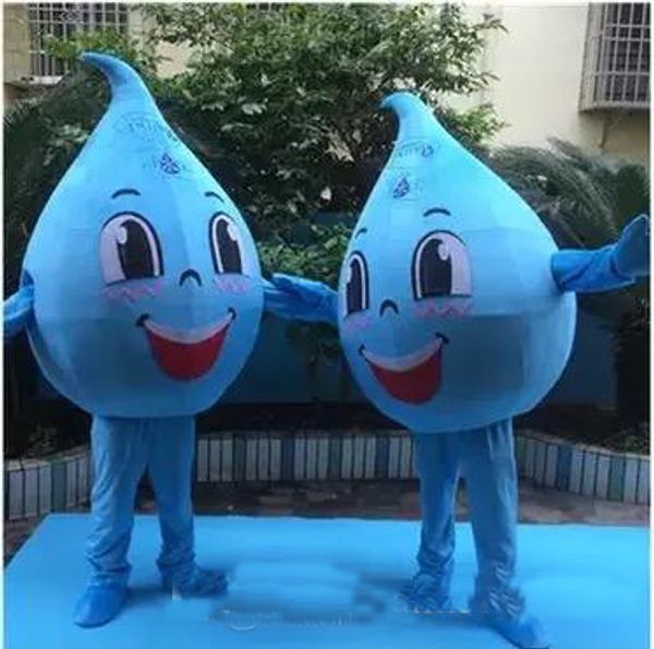 2017 Costume de mascotte de petite goutte d'eau bleue de vente directe d'usine pour que l'adulte porte des mascottes de personnage de dessin animé à vendre
