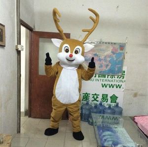 2017 Factory Direct Sale Christmas Mascot Mascot Costume Adult Size Deer Cartoon costume fête Fancy Dishy