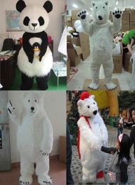 2017 Factory Made Lovely Polar Bear Mascot Costume Adult Grootte dier thema witte beer mascotte mascota outfit suit fancy dress 2828402