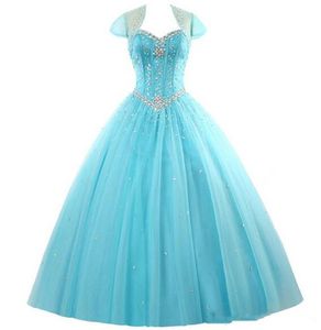 2017 vestido de bola de cristal de moda vestidos de quinceañera con lentejuelas rebordear con chaqueta más tamaño dulce 16 vestido vestido vestidos debutantes BQ75