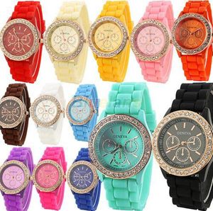 2017 Fashion Kids Shadow Genève Kijk Crystal Diamond Silicone Studenten Sport Watch Kwarts Heren Casual Watches Luxe Women9952915