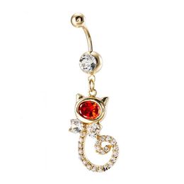 mode sexy kat kristal persoonlijkheid buik knop ringen piercing zirkoon gift lichaam sieraden navel piercing ringen