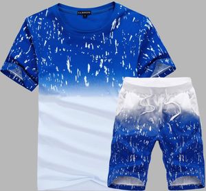 2017 Fashion Summer Casaul Set Set Men Tracksuits T-shirtshorts Fitness Men Suisses courtes 2 pièces Set Men Men de courte manche TOS8691721