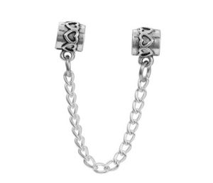 2017 Fit Sterling Silver Bracelet Heart Flower Safety Chain European Stopper Clip Lock Charm Fits Pandora Bracelet Jewelry Findings Xmas