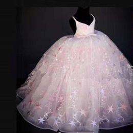 Robes de concours de fille 2017 pour les filles mignons stars robes de bal Little Pinecess Kids Kidding Robe 265r