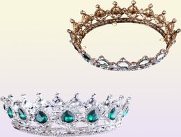 2017 Green Crystal Gold Color Chic Royal Regal Sparkly Rhingestones and Crowns Bridal Quinceanera Pageant Tiaras C181120015773018