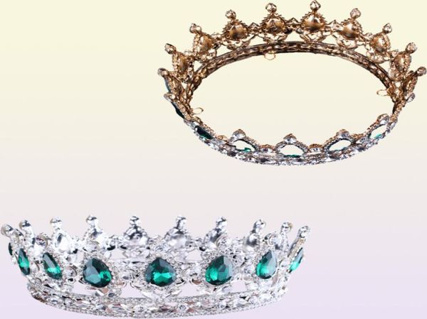 2017 Green Crystal Gold Color Chic Royal Regal Sparkly Rhingestones and Crowns Bridal Quinceara Pageant Tiaras C181120011662984