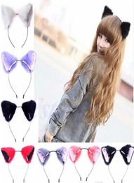 2017 Haaraccessoires Girl Cute Cat Fox Ear Long Fur Hair Hoofdband Anime Cosplay Party Party Costume G347689497