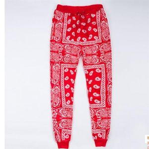 2017 Hiphop Jogger joggingbroek heren Casual Harembroek Unisex streetwear Katoen Joggers Rood blauw bandana Broek 92001303g