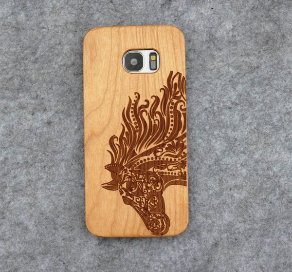 2017 Hot Custom Wood Phone Case para Iphone 6 7 6s plus Samsung Galaxy S5 S6 S7 edge Funda de madera Hard Back Cover