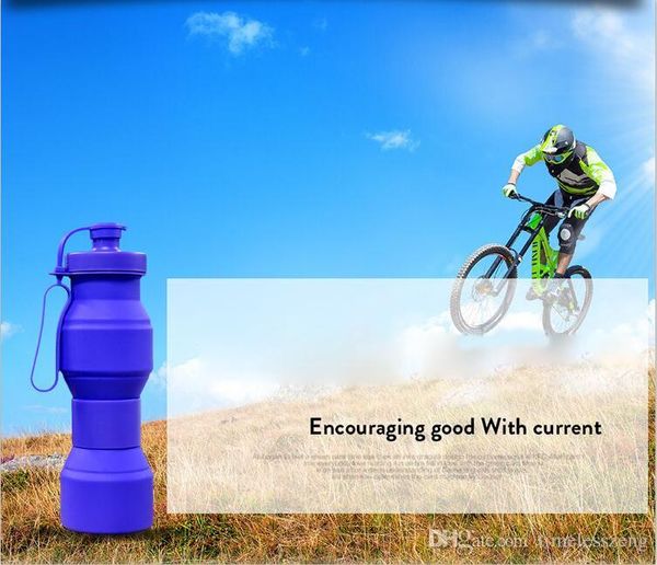 2017 Venta caliente 800ml Protección ambiental Creativo Plegable Plegable Silicone Deportes Botella de agua Camping CanteStravel Tazas