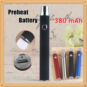 MOQ 1Pcs Verwarm 510 Batterijen 380mAh Variabele Spanning Bodem Lading usb passthrough Batterij voor Olie Vaporizer Pen vape Cartridges