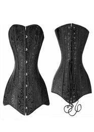 2017 Hot Sexy Black Corset Dress 12 Steel Bwomens Black Lingerie Gothic Lace Corset Dresses Bustier Short Jurk voor dames PS Size9546747