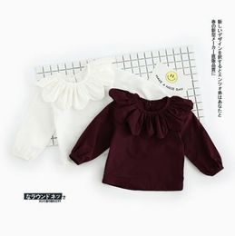 2017 INS NOUVELLE ARRIVÉE Filles Enfants chemise À Manches Longues Tournesol Pet Pan Col T-shirt Filles Causal 100% Coton Bébé Fille Blouse Free Ship